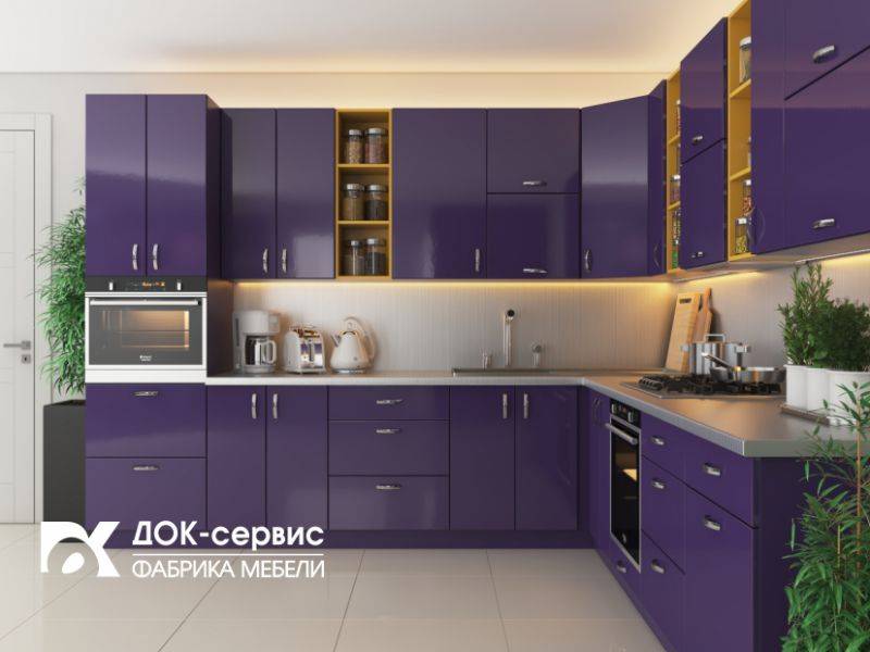 угловая кухня фиолетовая в Калининграде