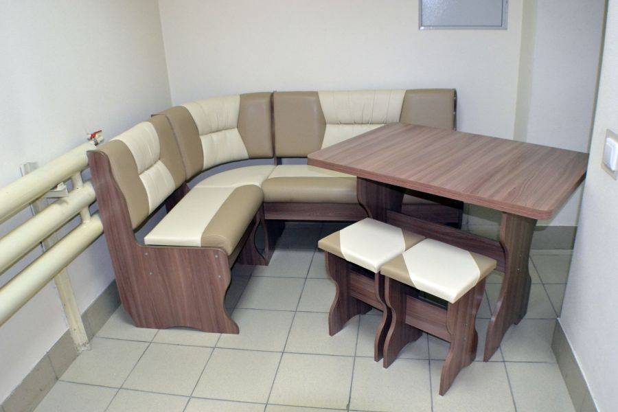 кухонный уголок уют 2, ясень шимо темный, к/з капучино + молочный в Калининграде