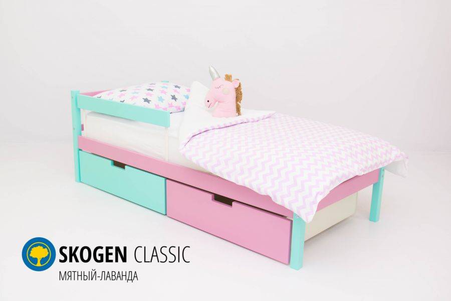 детская кровать skogen classic мятный-лаванда в Калининграде