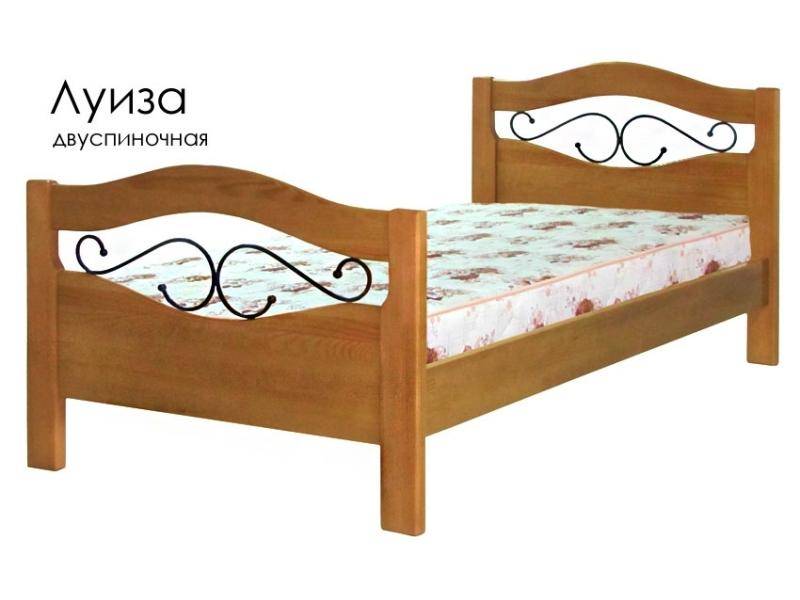 кровать луиза из массива сосны с элементами ковки в Калининграде