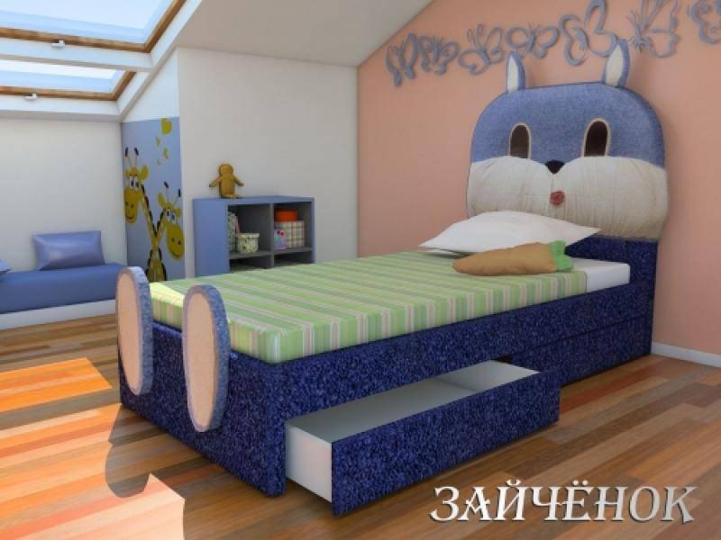 кровать зайка с мягким изголовьем кожа в Калининграде