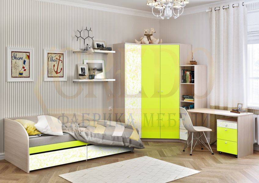 детская лайм с угловым шкафом в Калининграде