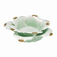 подсвечник керамический в виде цветка с золотыми лепестками flower pale green medium, 4 см в Калининграде