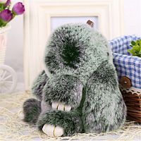 меховой зайка брелок зелёный в Калининграде
