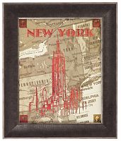 постер в раме city stops new york в Калининграде