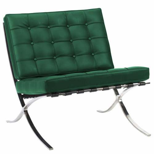 кресло barcelona chair кожа зеленое в Калининграде