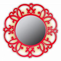 зеркало круглое красное диаметр 75 см в резной раме tiffany в Калининграде