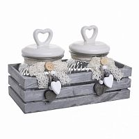 банка love с крышкой, набор 2 шт. на подставке серого цвета в Калининграде
