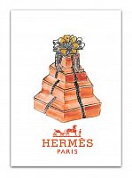 постер hermes подарочные коробки на белом фоне, а3 в Калининграде