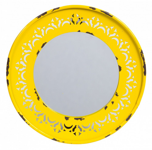 зеркало круглое металлическое желтое fiesta yellow в Калининграде