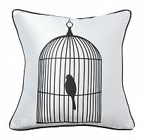 подушка с птичкой в клетке birdie in a cage white в Калининграде