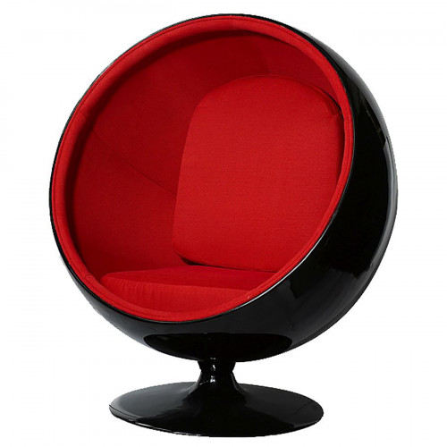 кресло eero ball chair черно-красное в Калининграде