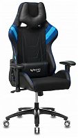 игровое кресло бюрократ бюрократ viking 4 aero, обивка: искусственная кожа, цвет: иск.кожа черная/ткань черная 26-28/сетка синяя(tw-10)-голубая(tw-55)-серая(tw-12) в Калининграде