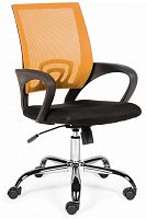 кресло компьютерное спринг(orange - black) база хром / оранжевая сетка / черная ткань в Калининграде