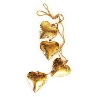 гирлянда новогодняя подвесная сердца золотые golden hearts, 65 см в Калининграде