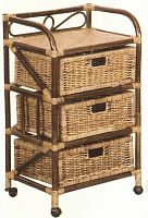 Комод с плетёными ящиками Tower (темный)
