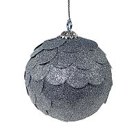 шар новогодний серебряный с блестящими чешуйками paper ball, 10 см в Калининграде