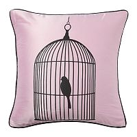подушка с птичкой в клетке birdie in a cage pink в Калининграде