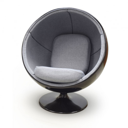 кресло ball chair черно-серое в Калининграде