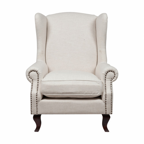 кресло collins wingback chair кремовая ткань в Калининграде