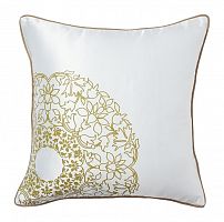 подушка с золотыми цветами flower weaving white в Калининграде