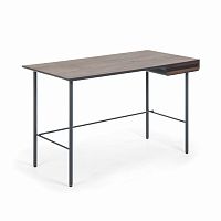 стол mahon desk ореховый шпон, mdf матовый графит в Калининграде