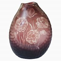 ваза стеклянная bordo (бело-бордовая) в Калининграде