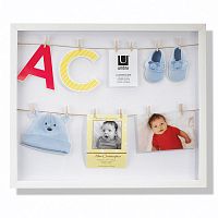 панно с зажимами для 12 фотографий clothesline белое в Калининграде