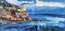 картина маслом утес у моря в Калининграде