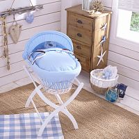 колыбель-переноска gift wicker moses basket белая, голубое белье в Калининграде