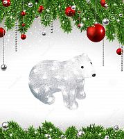 фигурка светодиодная «белый медведь-4» 25x31см (11037) uld-m3125-040/sta в Калининграде