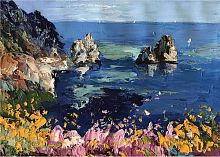 картина маслом морские скалы в Калининграде