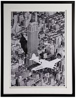 постер с паспарту в раме airplane in new york city в Калининграде