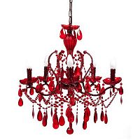 люстра 19th c. rococo iron & smoke crystal round (красная) красная в Калининграде