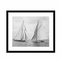 постер sailboats race during cruise серый в Калининграде
