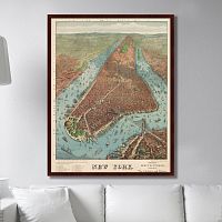 картина: antique map of new york city, 1879г. в Калининграде
