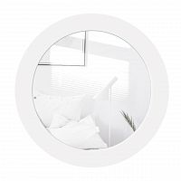 Зеркало круглое в белой раме Sheer