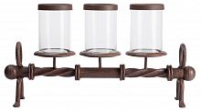 подсвечник металлический коричневый со стеклом на 3 свечи glass pillar, 51 см в Калининграде