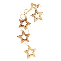 гирлянда новогодняя подвесная звезды деревянные с отверстием wooden stars, 65 см в Калининграде