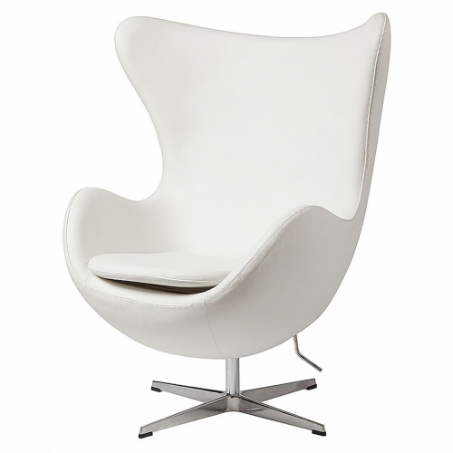 кресло egg chair кожа белое в Калининграде