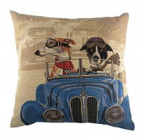 подушка с забавными собаками на синем автомобиле doggie drivers blue в Калининграде