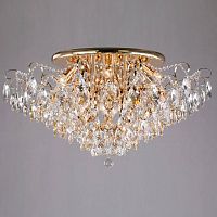 потолочная люстра eurosvet crystal 10081/12 золото/прозрачный хрусталь strotskis в Калининграде