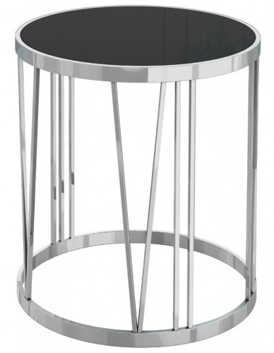 стол журнальный silver drum хром, черный в Калининграде