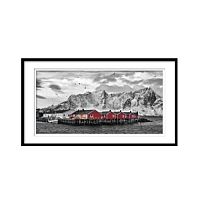 постер red houses on lofoten разноцветный в Калининграде