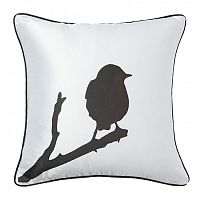 подушка с птичкой на ветке lone bird white в Калининграде