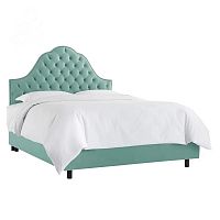 кровать двуспальная 180х200 голубая с каретной стяжкой alina tufted seafoam в Калининграде