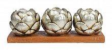 подсвечник сеербряный на 3 свечи на подставке шишки fir cone, 28 см в Калининграде
