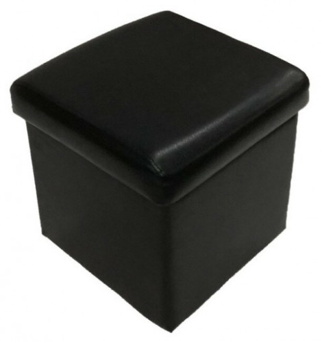 пуфик, мягкий офис, классик одноместный экокожа с ящиком, черный в Калининграде