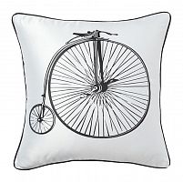 подушка с ретро-велосипедом retro bicycle white в Калининграде