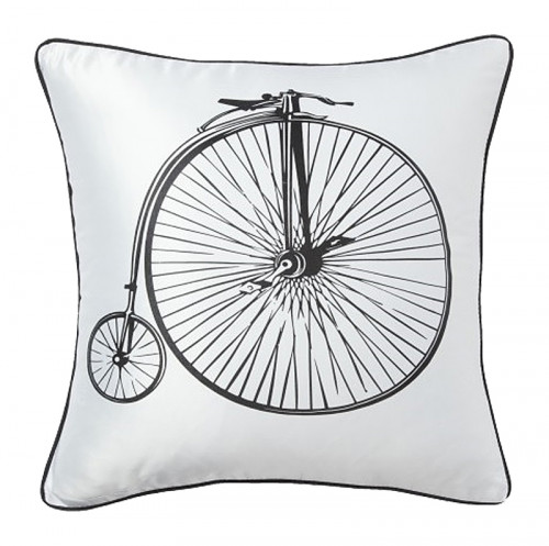подушка с ретро-велосипедом retro bicycle white в Калининграде